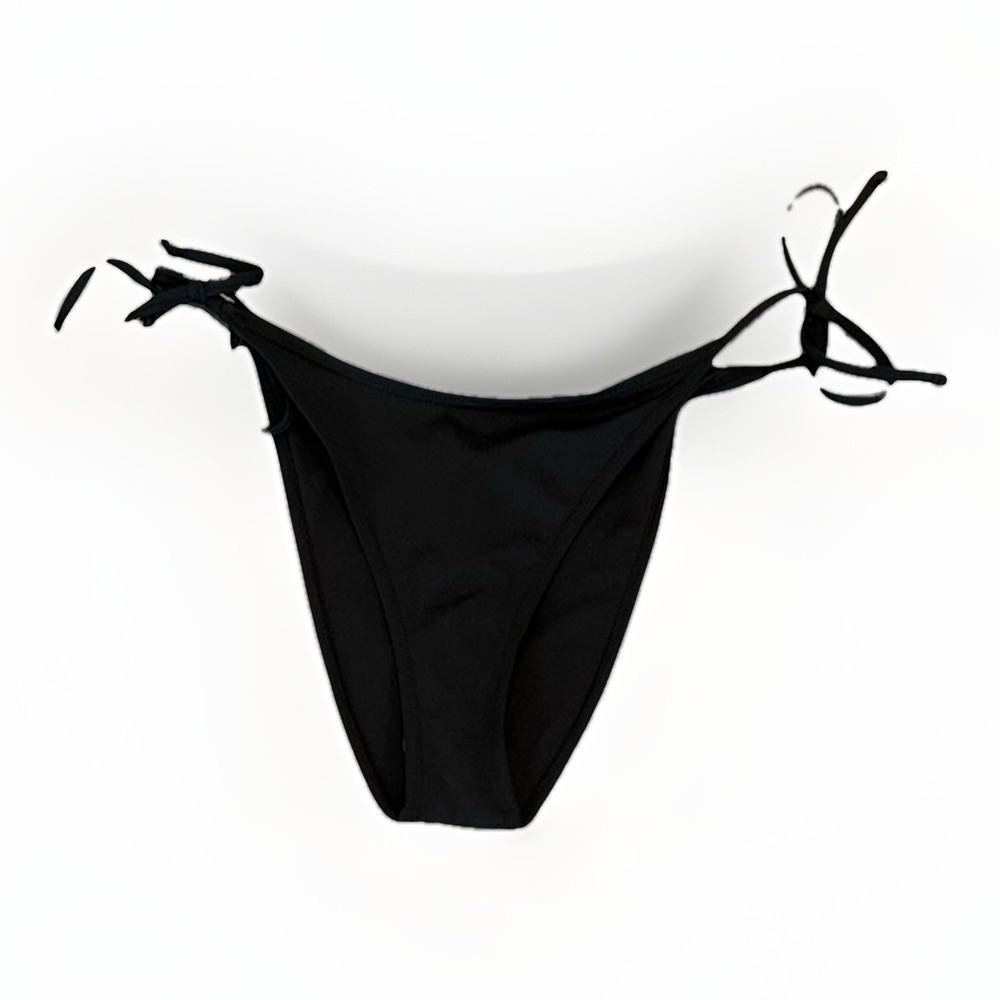 Cotton On Body Women's Side Tie Brazilian Bikini Bottom, Black, Medium, New